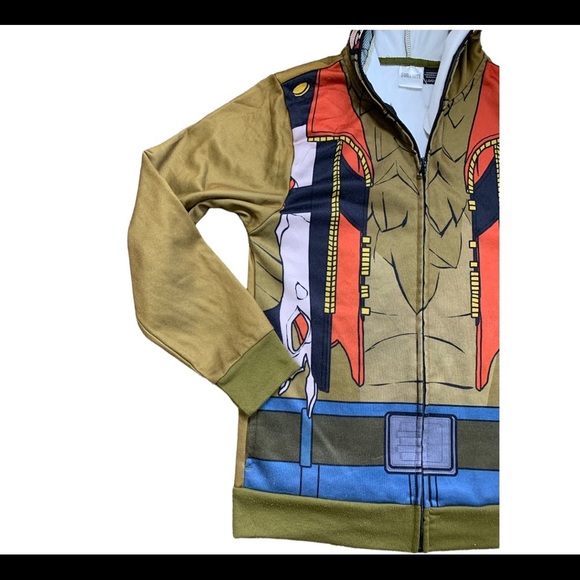 FORTNITE Dire Wolf Costume Zip Front Hoodie Olive Green Boys Large Age 10-12Y - Picture 7 of 11
